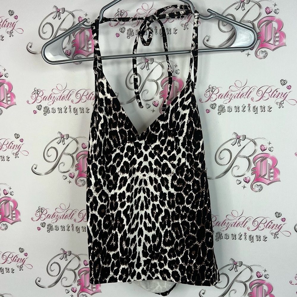 Wild Fable tank top halter crop cheetah leopard cropped Animal Print Tank Top
